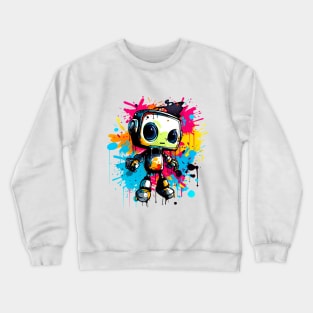 Cute cartoon Robot. Funny cyborg. Crewneck Sweatshirt